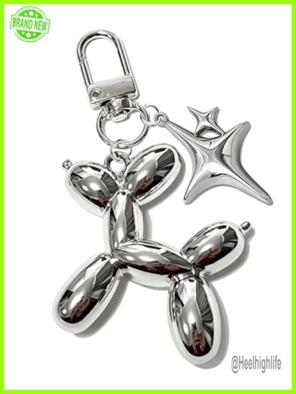 Jelly Dog Star Balloon Keychain Charm Plastic Bag Accessory
